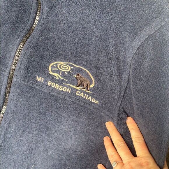 EXP Designs women small Mt Robson Canada bear nature zip up fleece jacket - Picture 3 of 4